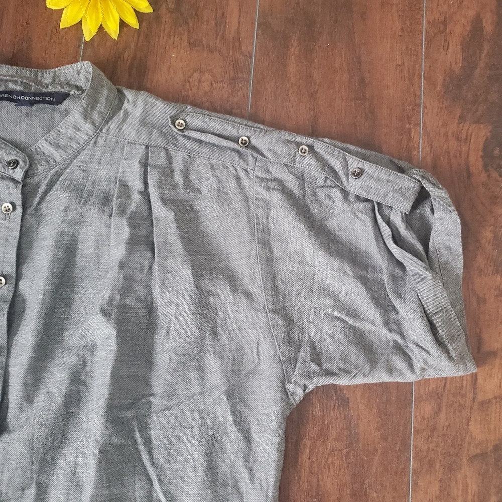 French Connection Gray Button Down Top - image 2